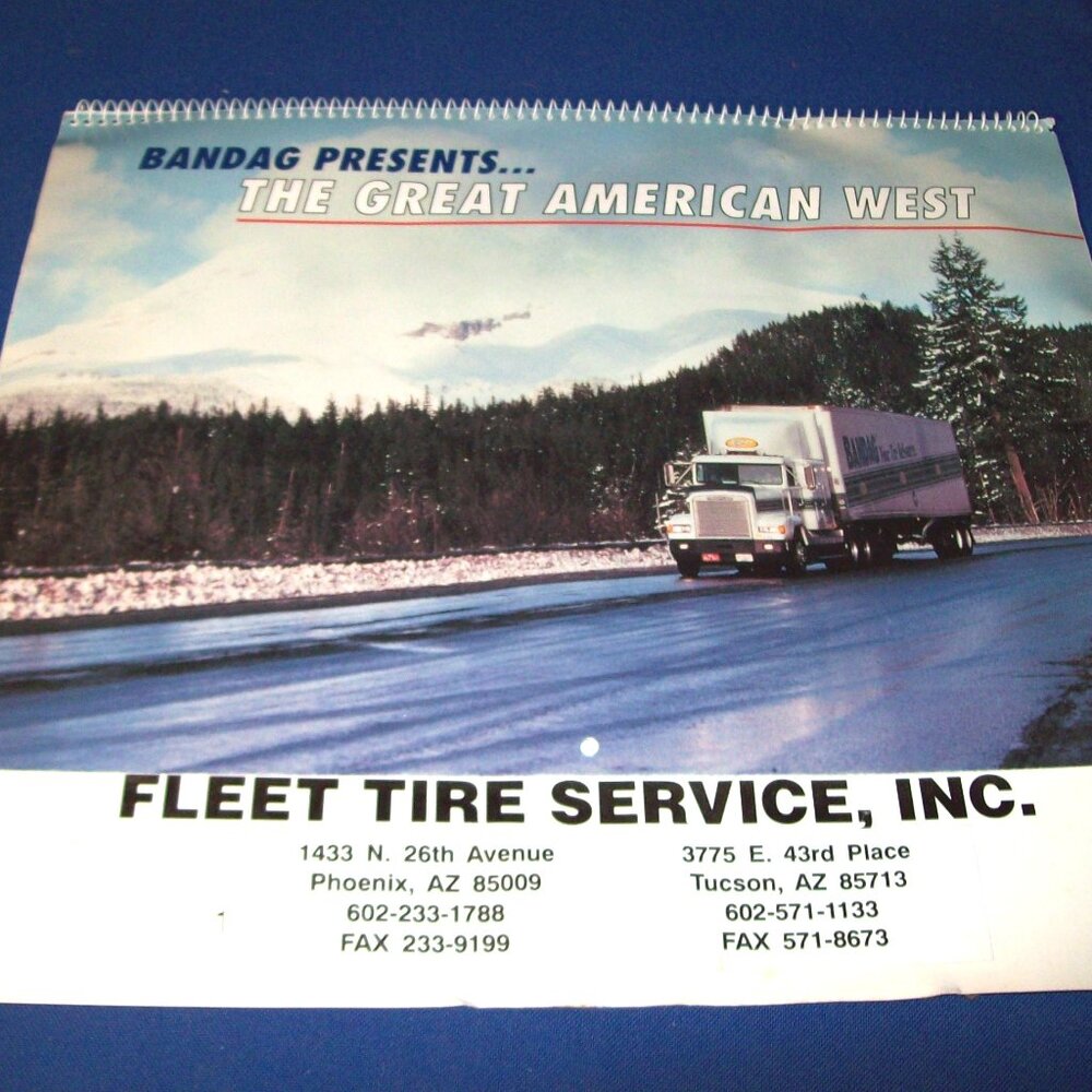 Vintage COLLECTIBLE BANDAG GREAT AMERICAN WEST TRUCK & TRANSPORTATION CALENDAR